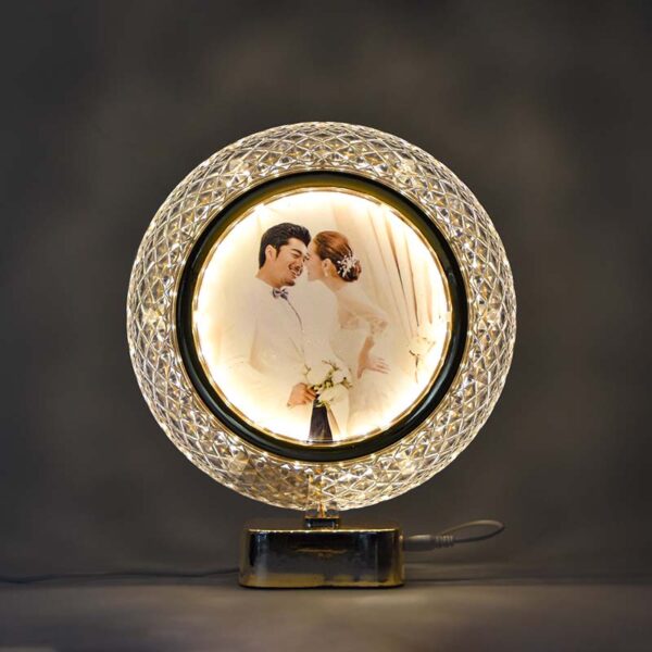 Crystal LED Light Photo Frame (Round) – Capture Your Special Moments - Image 2