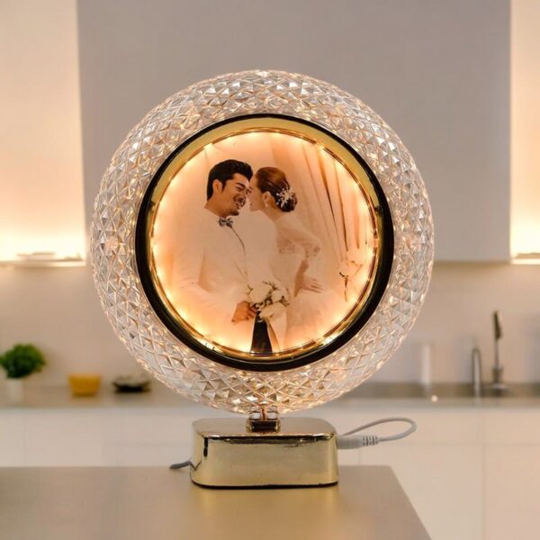 Crystal LED Light Photo Frame (Round) – Capture Your Special Moments